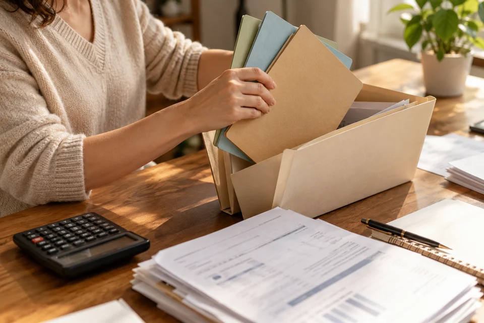Organisation de plusieurs dossiers financiers dans un classeur unique.